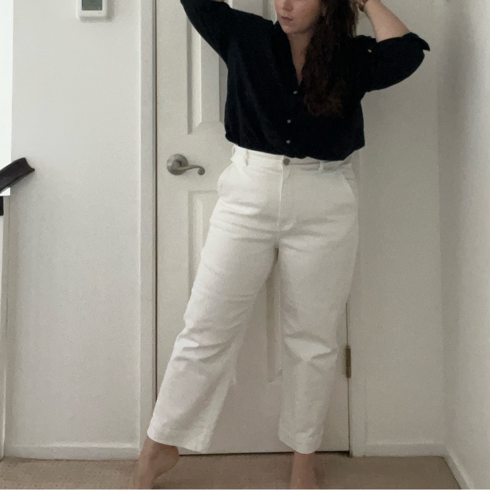 White Everlane Wide Leg Crop Jeans NWOT
